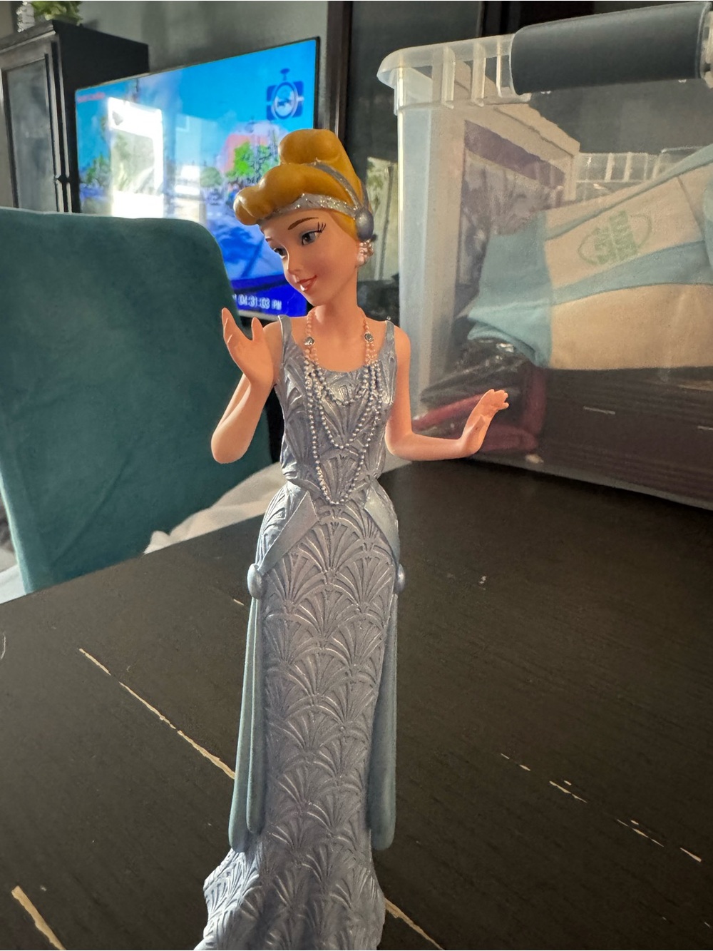 Cinderella Silver Ceramic Figurine in Elegant Gown - Home Accent